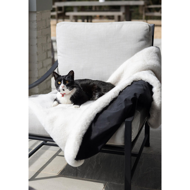 Ivory Reversible Faux Fur Lap Blanket