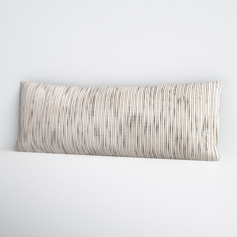 Dodson Embroidered Cotton Lumbar Pillow Cover, 14" x 40"