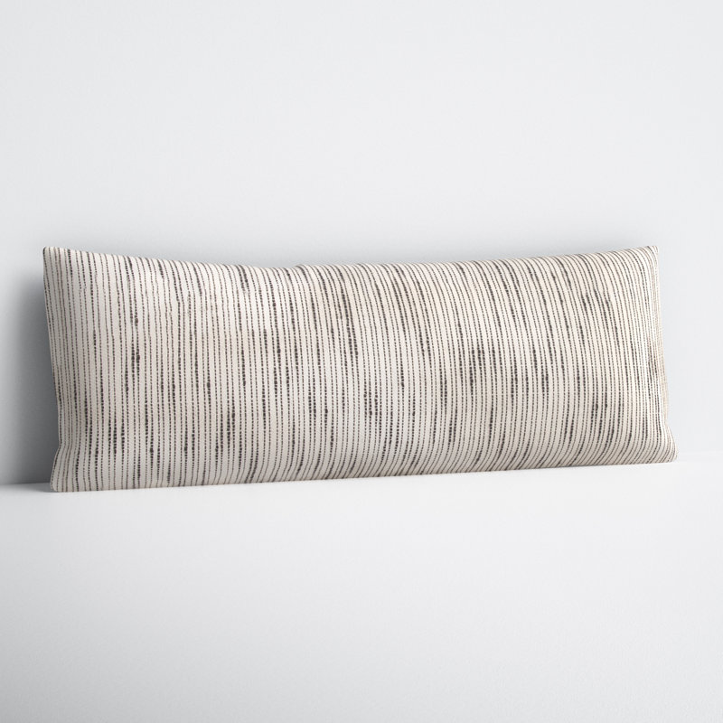 Dodson Embroidered Cotton Lumbar Pillow Cover, 14" x 40"