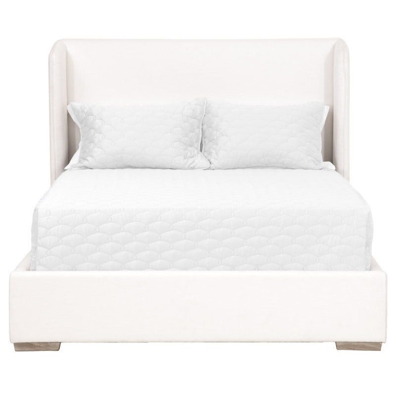 Peyton-Pearl Transitional Wingback California King Bed with Oak Frame