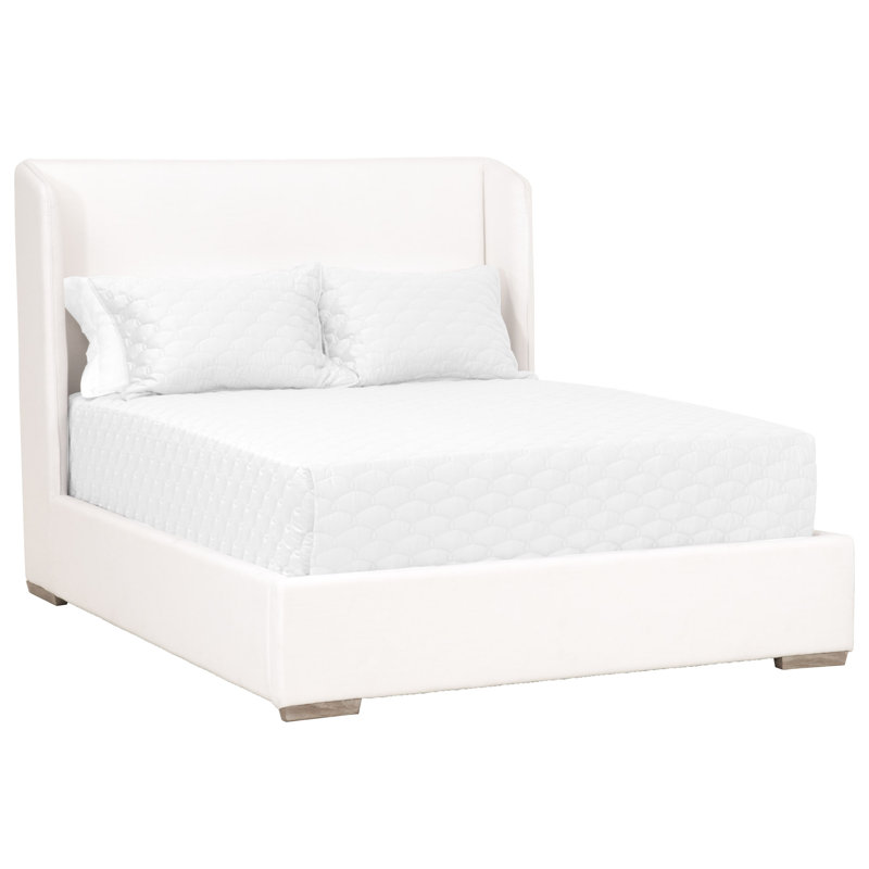 Peyton-Pearl Transitional Wingback California King Bed with Oak Frame