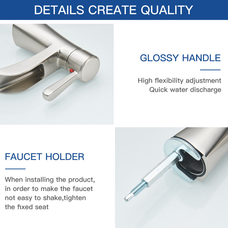 Elegant Brushed Nickel Waterfall Single-Handle Bathroom Faucet