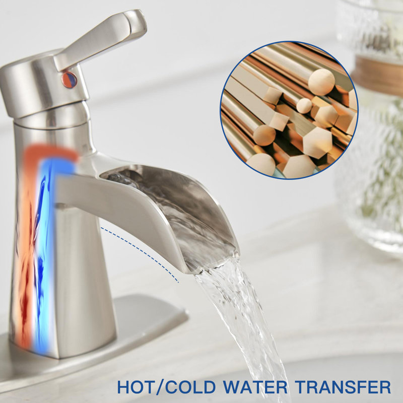 Elegant Brushed Nickel Waterfall Single-Handle Bathroom Faucet