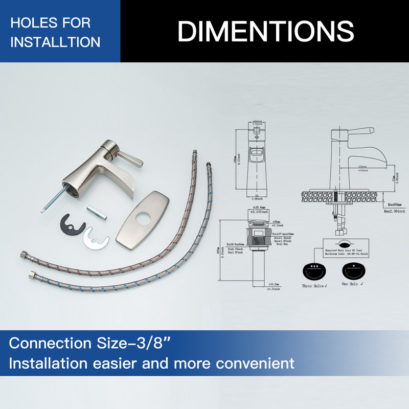 Elegant Brushed Nickel Waterfall Single-Handle Bathroom Faucet