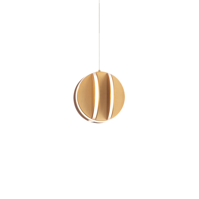 Carillion Mini Globe LED Pendant in Aged Brass with White Diffuser