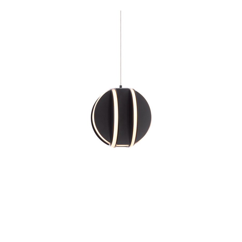 Carillion Mini Globe Black LED Pendant with White Silicone Diffuser