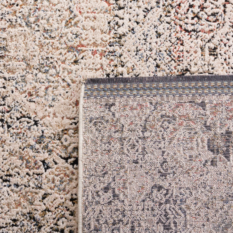 Ivory Synthetic Hand-knotted Square Easy Care Rug