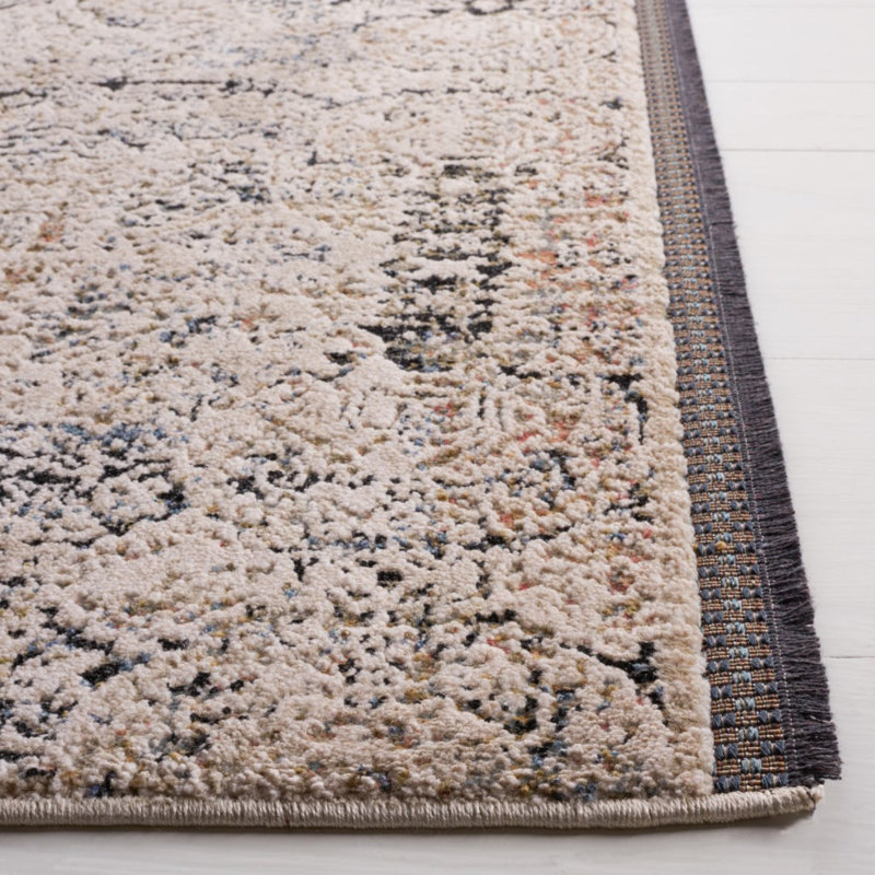 Ivory Synthetic Hand-knotted Square Easy Care Rug
