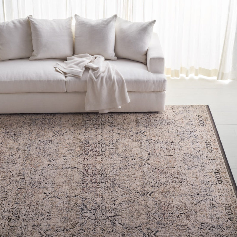 Ivory Synthetic Hand-knotted Square Easy Care Rug