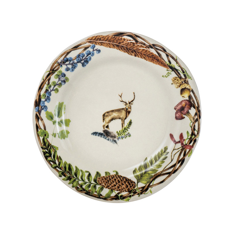 Fall Forest Walk Ceramic Dessert Plates Set of Four