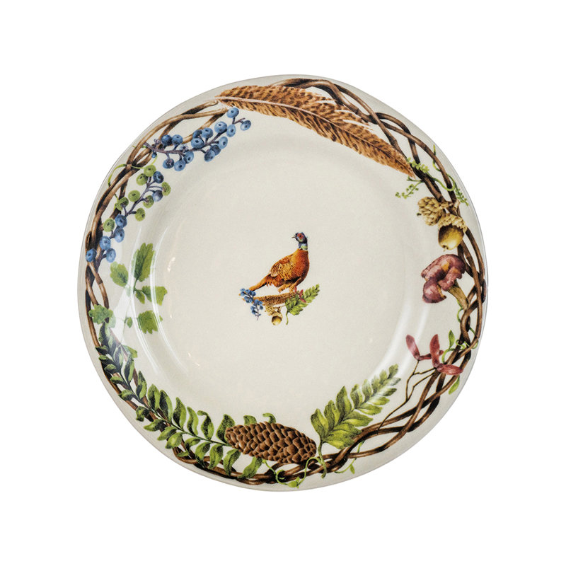 Fall Forest Walk Ceramic Dessert Plates Set of Four