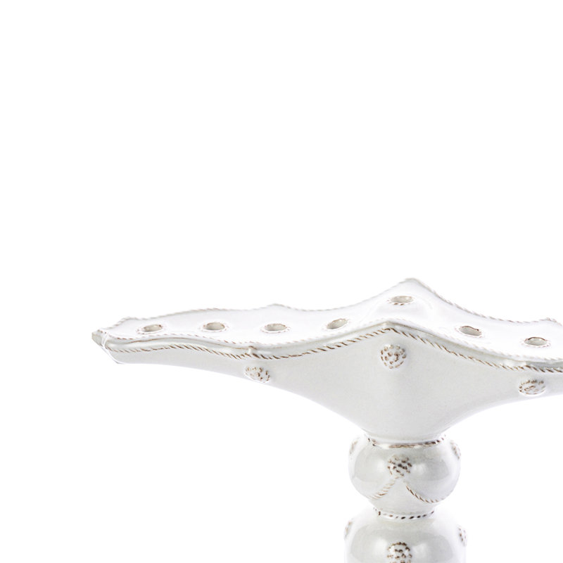 White Ceramic Berry & Thread Menorah