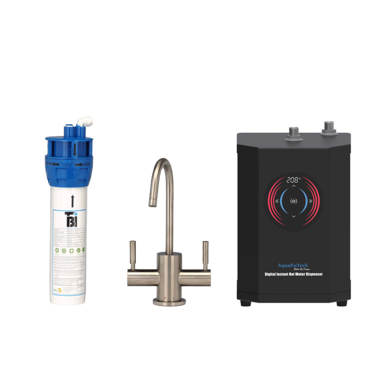 Brushed Nickel Digital Instant Hot Water Dispenser Combo
