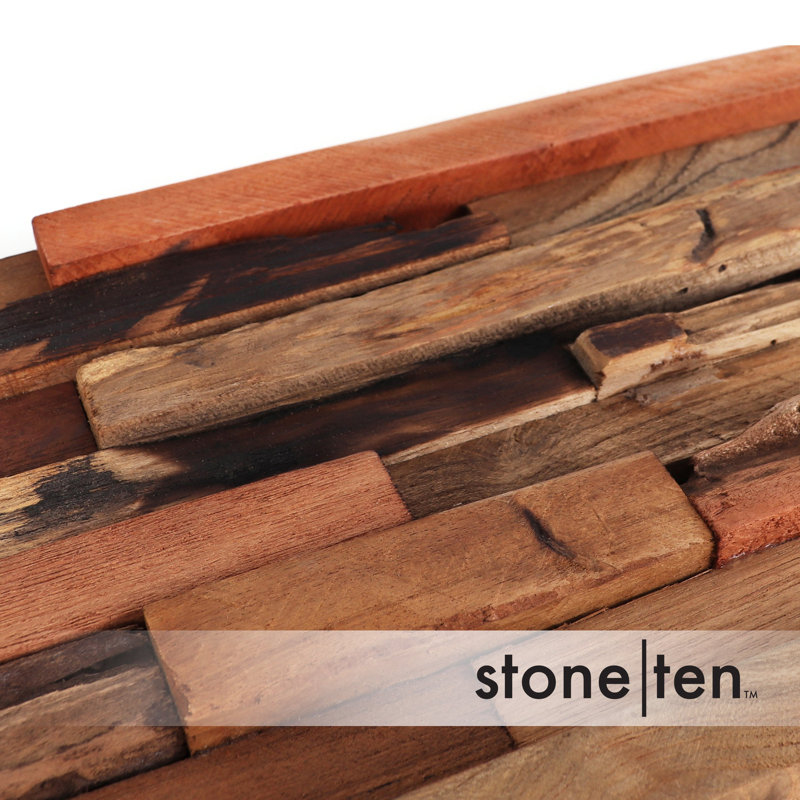 Reclaimed Teak 3D Wall Panels (24-pack)