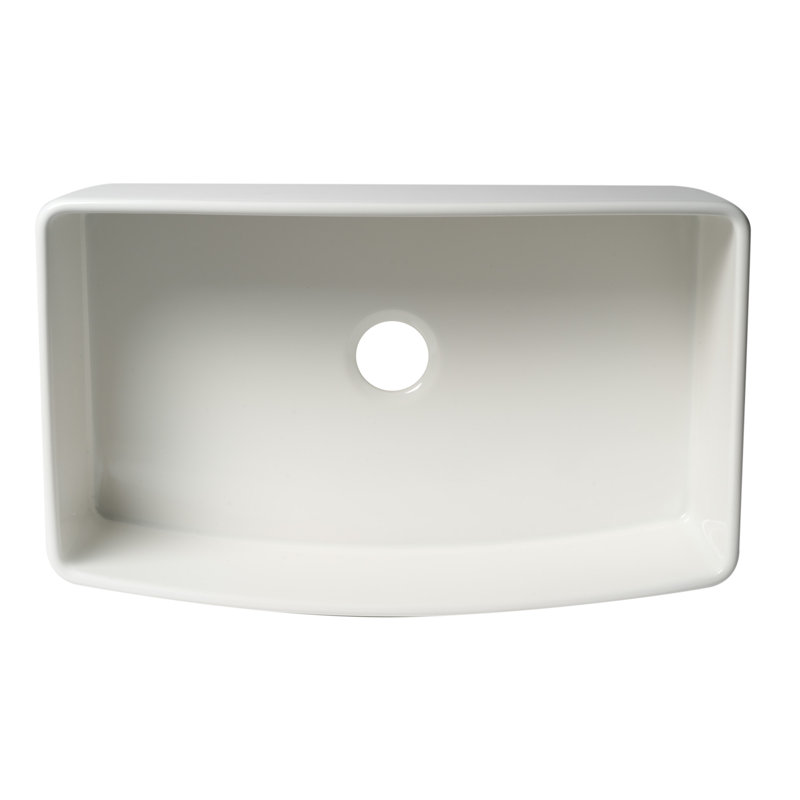 33'' White Fireclay Single Bowl Farmhouse Kitchen Sink