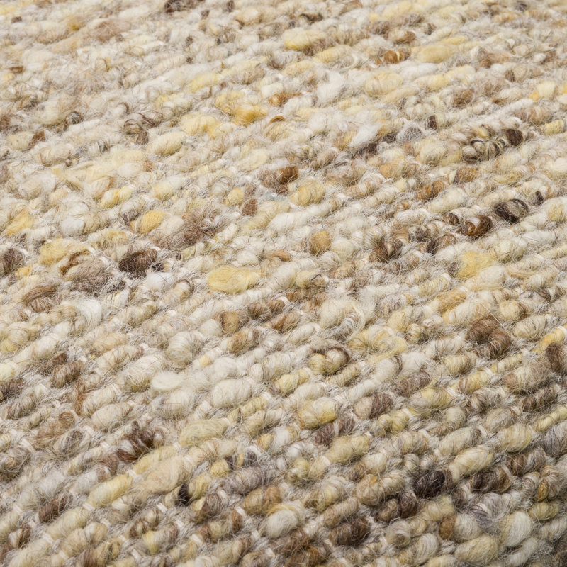 Beige and Brown 22" Square Cotton Wool Throw Pillow