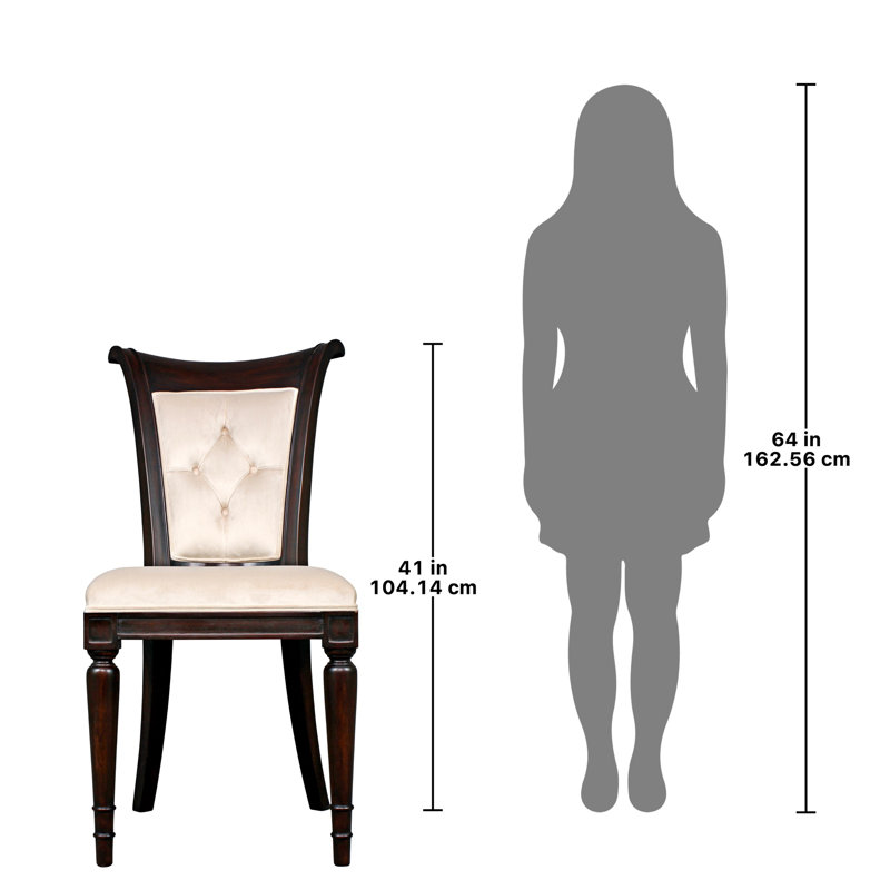 Pearl Velvet Upholstered Mahogany Side Chair Set