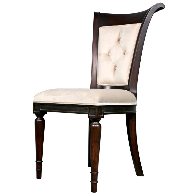 Pearl Velvet Upholstered Mahogany Side Chair Set