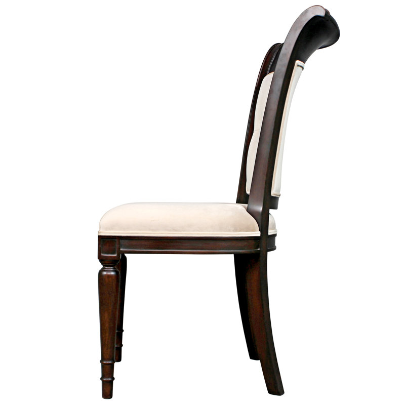 Pearl Velvet Upholstered Mahogany Side Chair Set