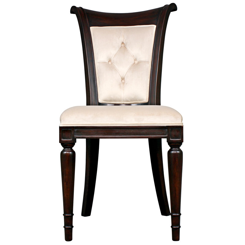 Pearl Velvet Upholstered Mahogany Side Chair Set