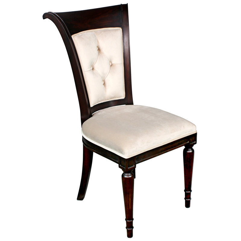 Pearl Velvet Upholstered Mahogany Side Chair Set
