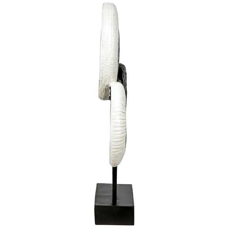 Marrakesh Medallion 17" Black and White Resin Statue