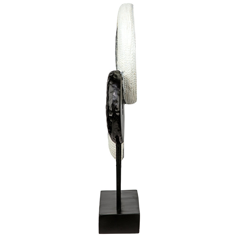 Marrakesh Medallion 17" Black and White Resin Statue