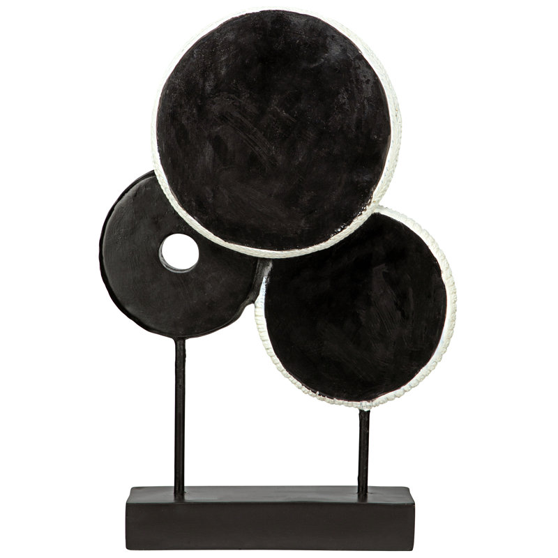 Marrakesh Medallion 17" Black and White Resin Statue