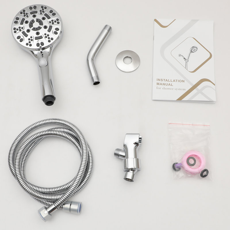 Chrome 8-Spray Wall Mounted Handheld Shower Head