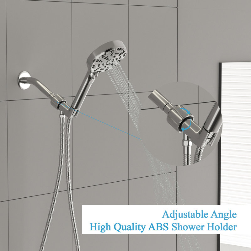 Chrome 8-Spray Wall Mounted Handheld Shower Head