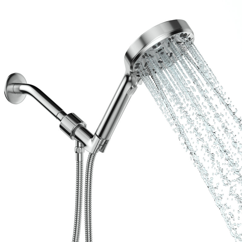 Chrome 8-Spray Wall Mounted Handheld Shower Head