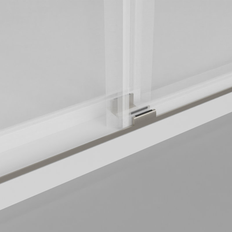 60" Frameless Brushed Nickel Sliding Shower Door with Clear Glass