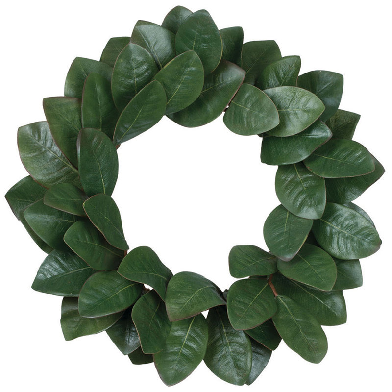 20" Green Artificial Magnolia Leaf Front Door Wreath
