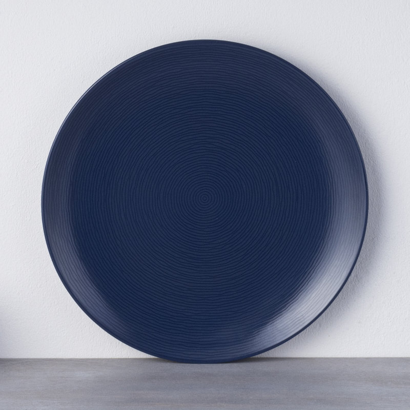 Navy Porcelain Textured Accent Dinner Plates, Set of 4