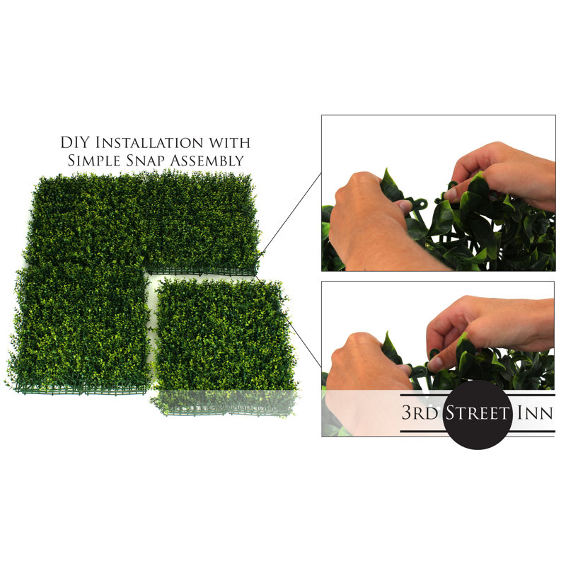 20'' Green Artificial Boxwood Hedge Panel
