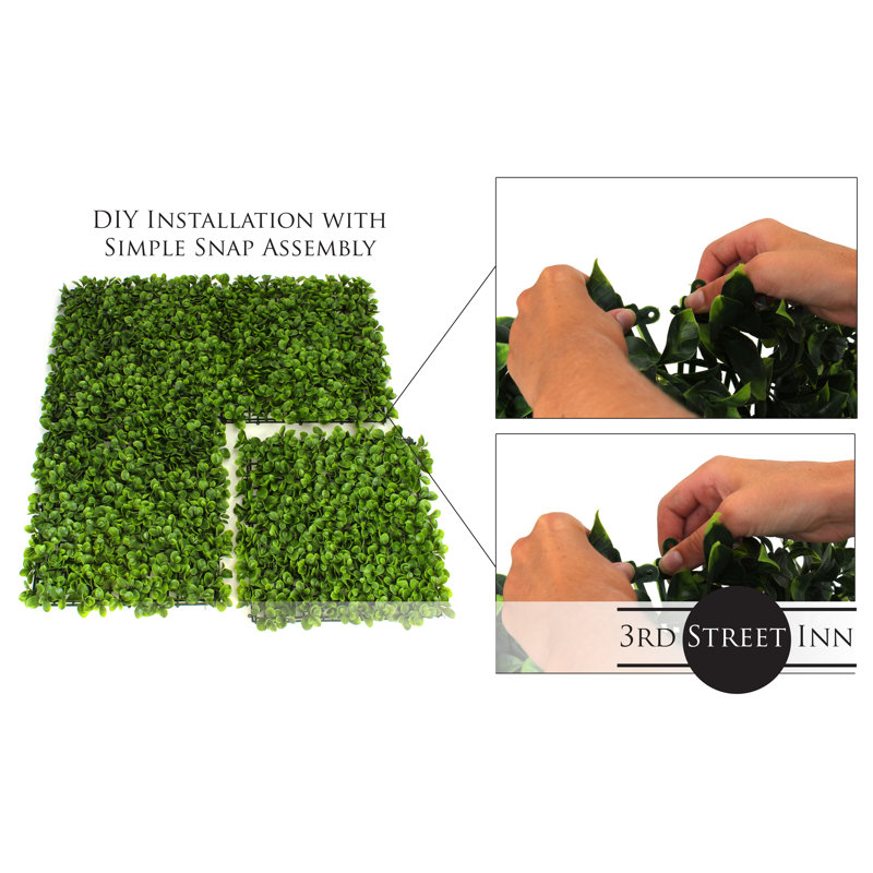 20'' Green Plastic Faux Ivy Topiary Panel