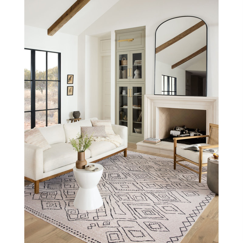 Black and Dove Grey Moroccan Runner Rug