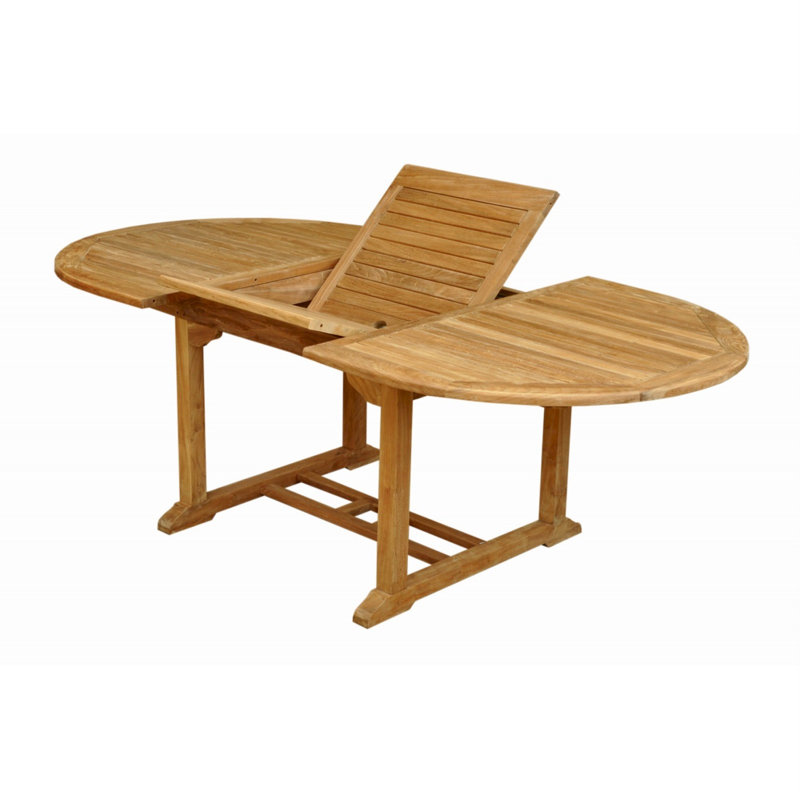 Bahama 87'' Oval Teak Outdoor Extension Dining Table