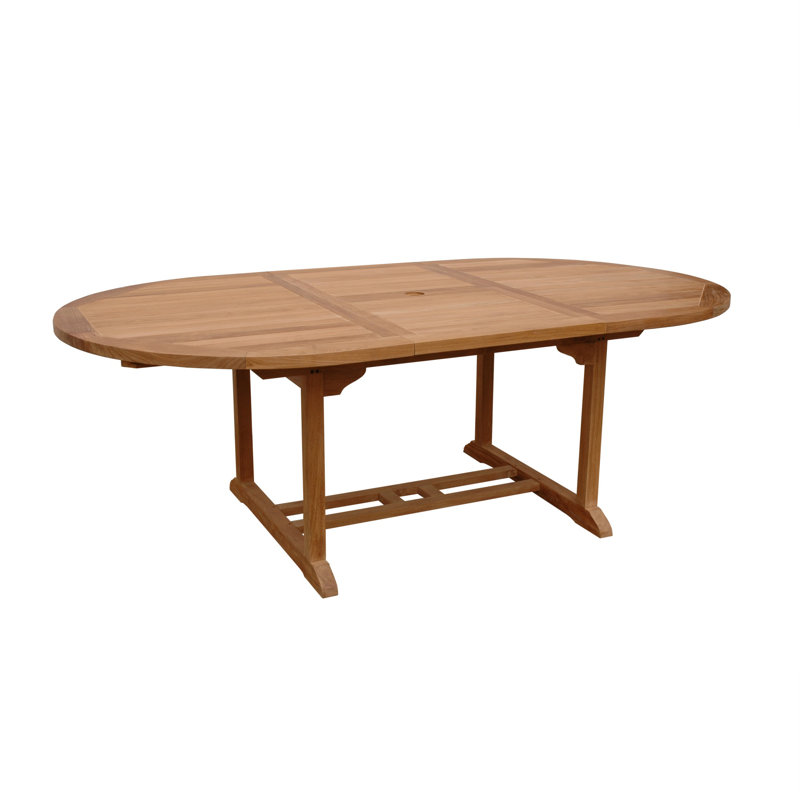 Bahama 87'' Oval Teak Outdoor Extension Dining Table