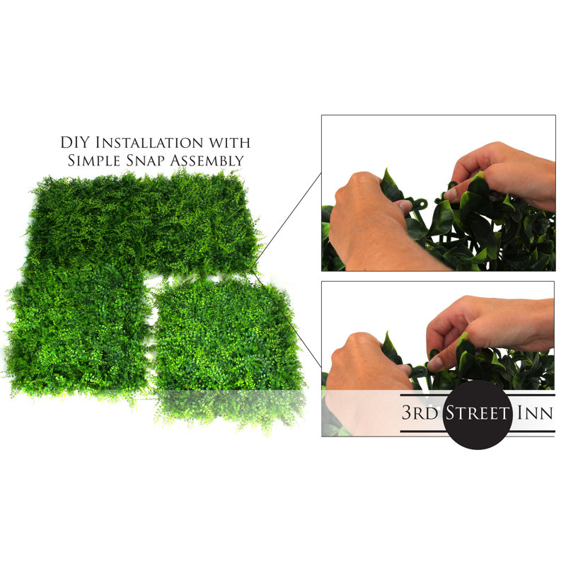 20'' Green Plastic Artificial Ivy Topiary Panel