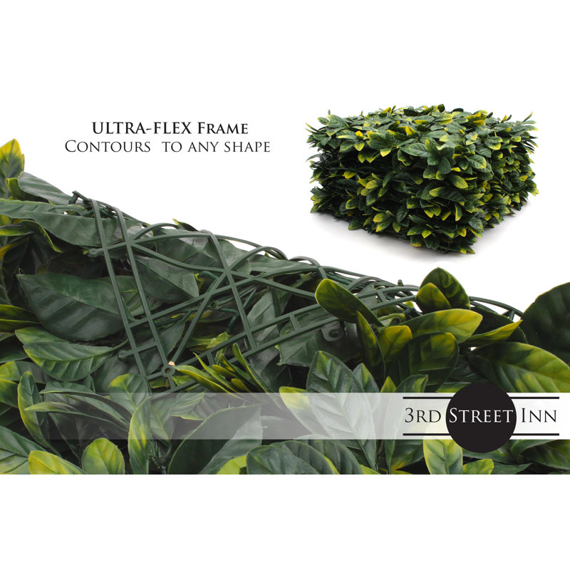 20'' Green Artificial Laurel Leaf Privacy Panel