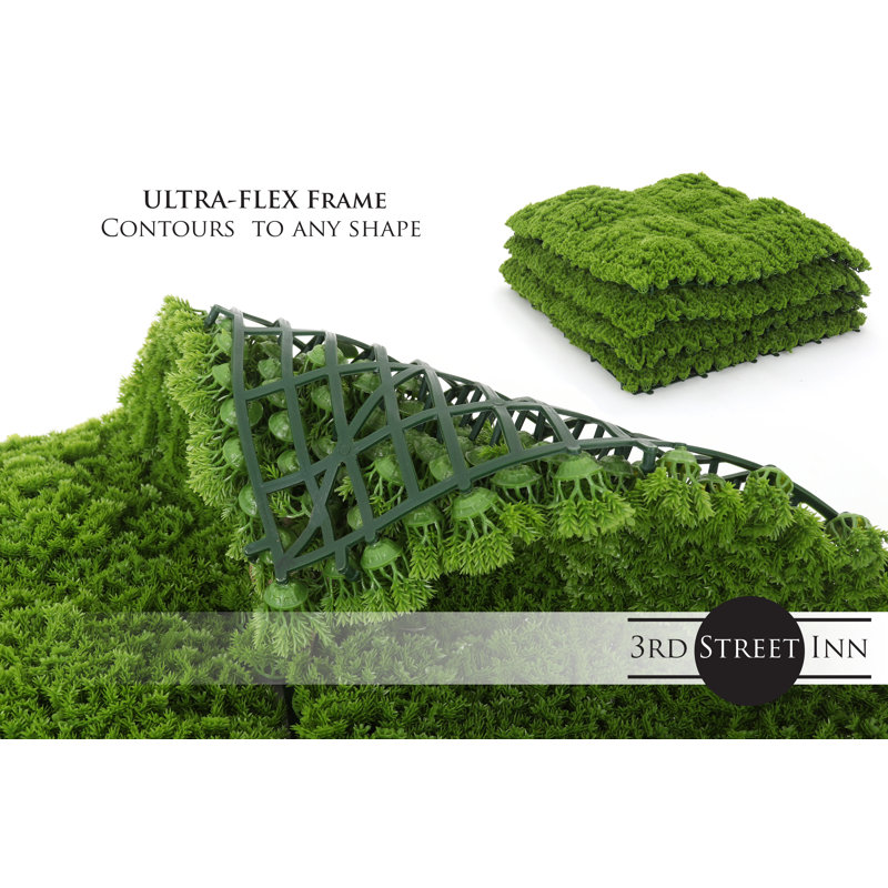 20'' x 20'' Green Faux Moss Privacy Panel