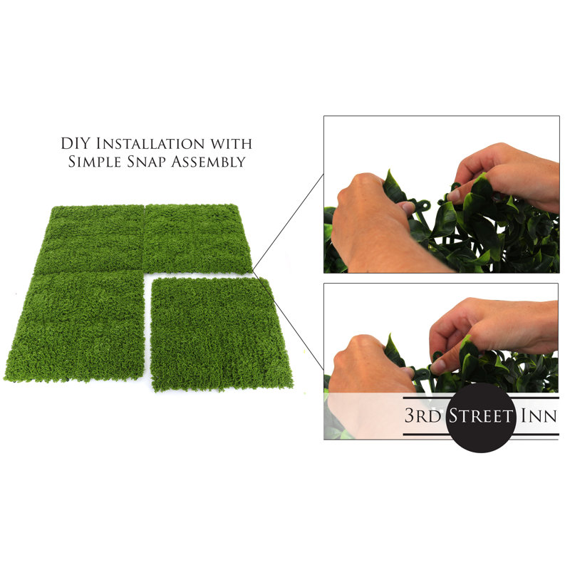 20'' x 20'' Green Faux Moss Privacy Panel