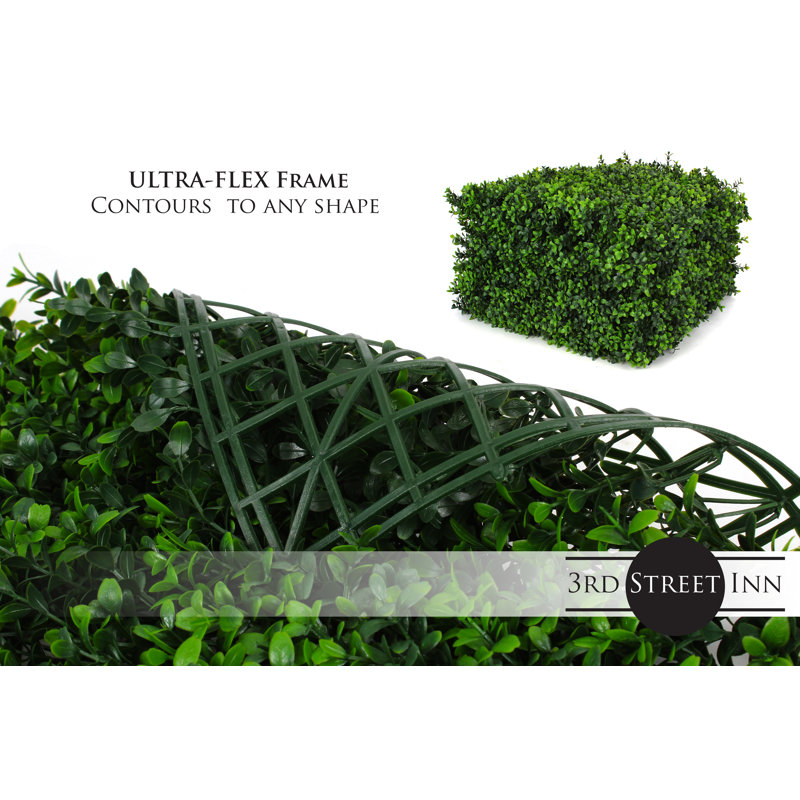 20'' Green Faux Boxwood Hedge Panel Set