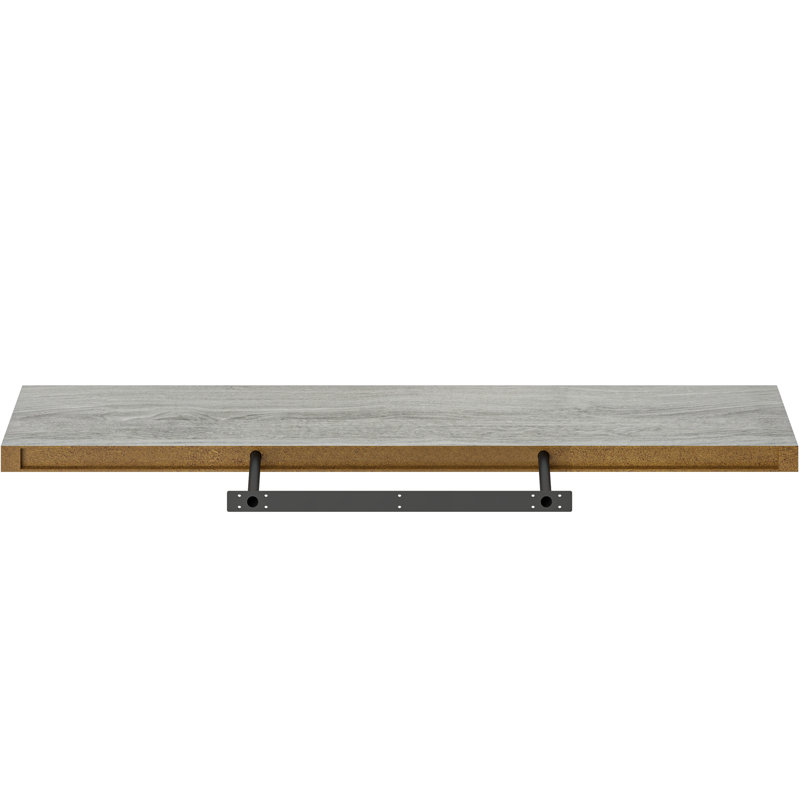 Gray Oak 48'' Floating Wall Shelves with Invisible Brackets