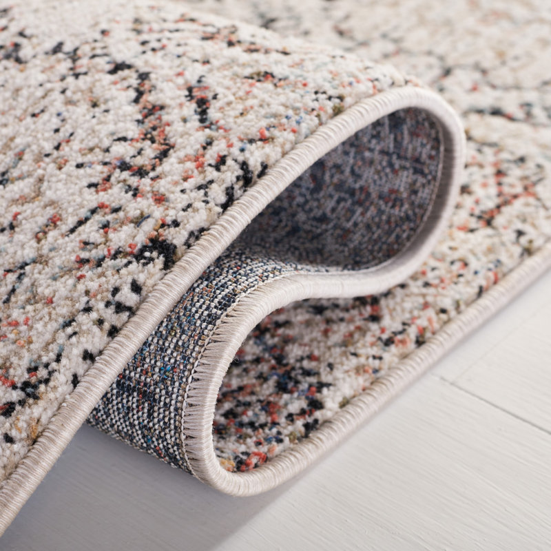 Ivory Synthetic Hand-knotted Square Easy Care Rug