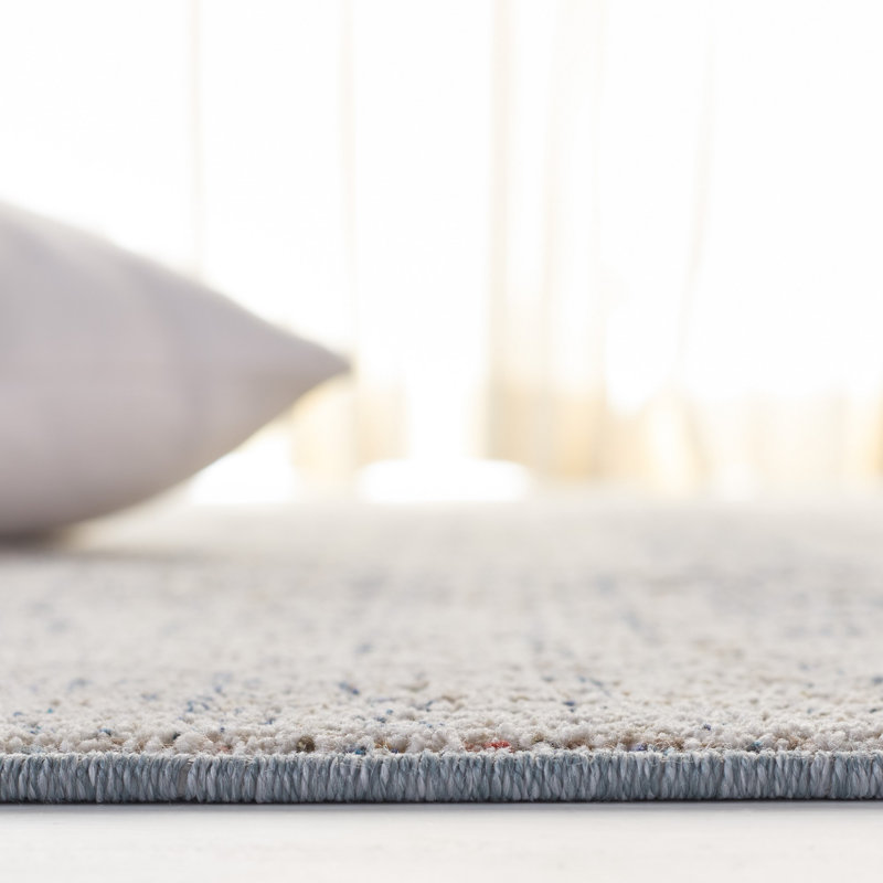 Ivory and Light Olive Hand-Knotted Wool Blend 5'3" x 7'6" Area Rug