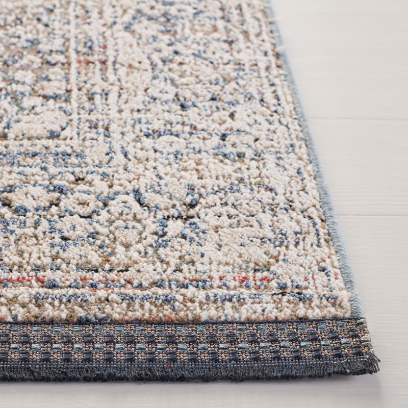 Ivory and Light Olive Hand-Knotted Wool Blend 5'3" x 7'6" Area Rug