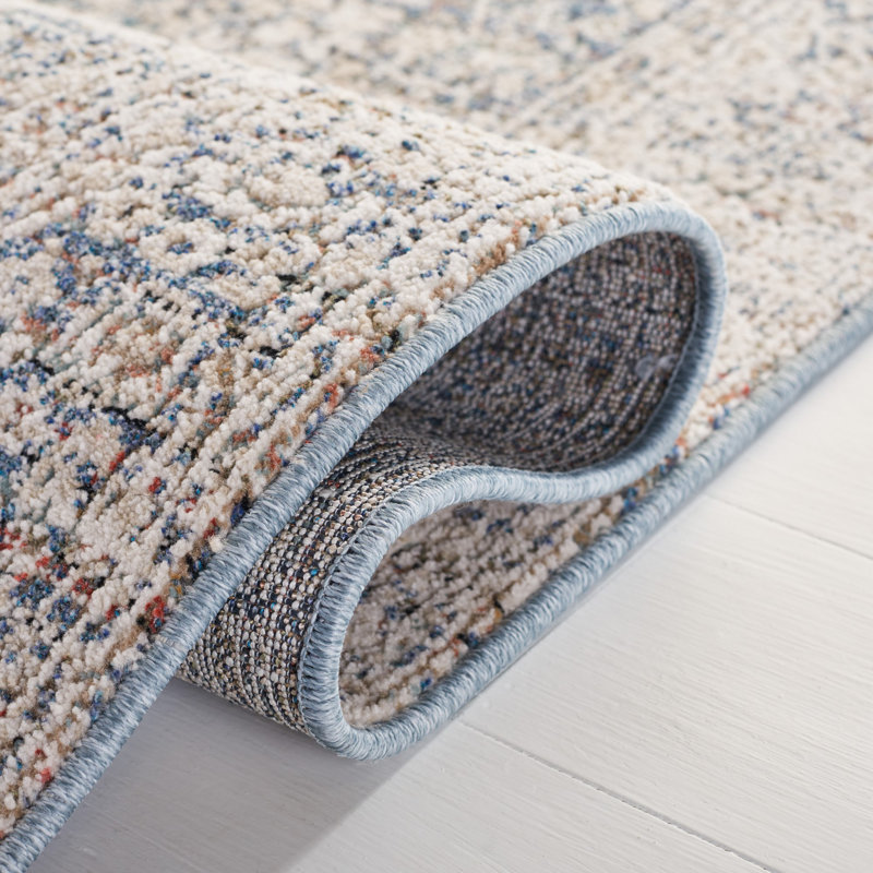 Ivory and Light Olive Hand-Knotted Wool Blend 5'3" x 7'6" Area Rug