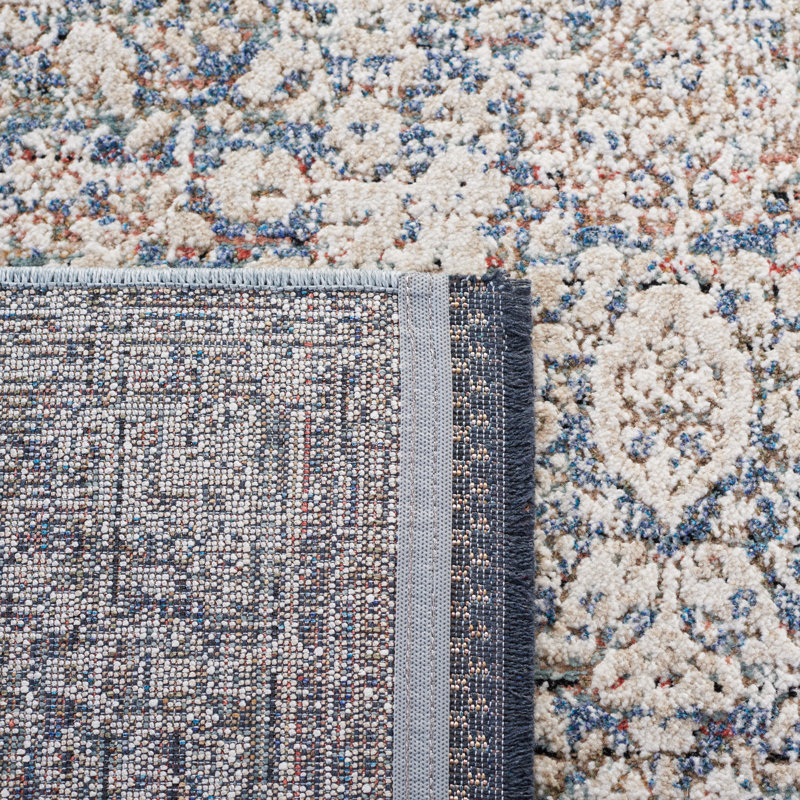 Ivory and Light Olive Hand-Knotted Wool Blend 5'3" x 7'6" Area Rug